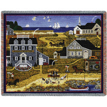 Salty Witch Bay - Charles Wysocki - Cotton Woven Blanket Throw - Made in the USA (72x54) Tapestry Throw