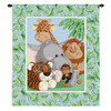 Stuffed Safari | Woven Tapestry Wall Art Hanging | Adorable Jungle Animals - Toddler Room Decor | 100% Cotton USA Size 31x26 Wall Tapestry