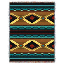 Anatolia - Southwest Native American Inspired Tribal Camp - Cotton Woven Blanket Throw - Made in the USA (72x54) Tapestry Throw