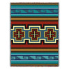 Sarkoy - Turquoise - Southwest Native American Inspired Tribal Camp - Cotton Woven Blanket Throw - Made in the USA (72x54) Tapestry Throw