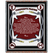 Fire Department - Fireman's Prayer - Cotton Woven Blanket Throw - Made in the USA (72x54) Tapestry Throw