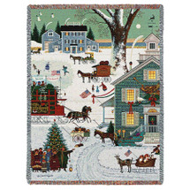 Cocoa Break at the Copperfields - Charles Wysocki - Cotton Woven Blanket Throw - Made in the USA (72x54) Tapestry Throw