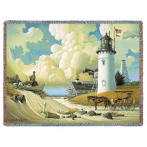 Dreamers - Charles Wysocki - Cotton Woven Blanket Throw - Made in the USA (72x54) Tapestry Throw