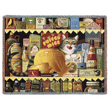 Ethel The Gourmet - Charles Wysocki - Cotton Woven Blanket Throw - Made in the USA (72x54) Tapestry Throw