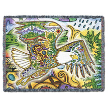 Bald Eagle - Animal Spirits Totem - Sue Coccia - Cotton Woven Blanket Throw - Made in the USA (72x54) Tapestry Throw