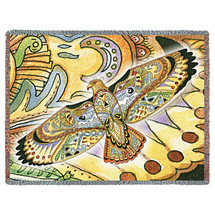 Hawk - Animal Spirits Totem - Sue Coccia - Cotton Woven Blanket Throw - Made in the USA (72x54) Tapestry Throw
