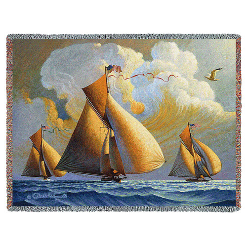 Searam, Angel's Pet and Pickpocket - Charles Wysocki - Cotton Woven Blanket Throw - Made in the USA (72x54) Tapestry Throw