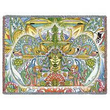 Cascadia - Animal Spirits Totem - Sue Coccia - Cotton Woven Blanket Throw - Made in the USA (72x54) Tapestry Throw