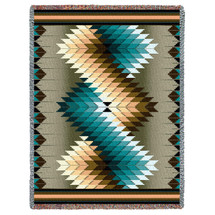 Whirlwind - Smoke - Southwest Native American Inspired Tribal Camp - Cotton Woven Blanket Throw - Made in the USA (72x54) Tapestry Throw