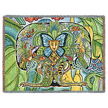 Tree of Life - Animal Spirits Totem - Sue Coccia - Cotton Woven Blanket Throw - Made in the USA (72x54) Tapestry Throw