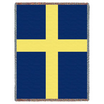 Sweden Flag - Cotton Woven Blanket Throw - Made in the USA (72x54) Tapestry Throw