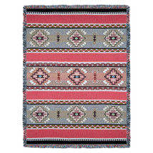 Rimrock - Dusk - Southwest Native American Inspired Tribal Camp - Cotton Woven Blanket Throw - Made in the USA (72x54) Tapestry Throw