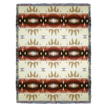 Cimarron - Yellow - Southwest Native American Inspired Tribal Camp - Cotton Woven Blanket Throw - Made in the USA (72x54) Tapestry Throw
