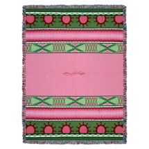 Concho Springs - Rose - Southwest Native American Inspired Tribal Camp - Cotton Woven Blanket Throw - Made in the USA (72x54) Tapestry Throw