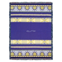 Concho Springs - Plum - Southwest Native American Inspired Tribal Camp - Cotton Woven Blanket Throw - Made in the USA (72x54) Tapestry Throw