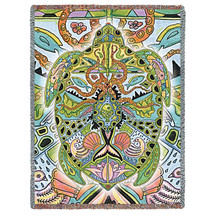 Sea Turtle - Animal Spirits Totem - Sue Coccia - Cotton Woven Blanket Throw - Made in the USA (72x54) Tapestry Throw