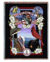 State of Virginia - Dwight D Kirkland - Cotton Woven Blanket Throw - Made in the USA (72x54) Tapestry Throw