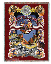 State of South Dakota - Dwight D Kirkland - Cotton Woven Blanket Throw - Made in the USA (72x54) Tapestry Throw