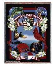 State of North Carolina - Dwight D Kirkland - Cotton Woven Blanket Throw - Made in the USA (72x54) Tapestry Throw