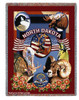State of North Dakota - Dwight D Kirkland - Cotton Woven Blanket Throw - Made in the USA (72x54) Tapestry Throw