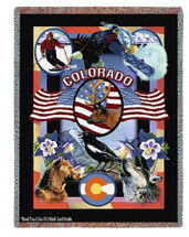 State of Colorado - Dwight D Kirkland - Cotton Woven Blanket Throw - Made in the USA (72x54) Tapestry Throw