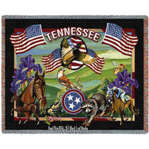 State of Tennessee - Dwight D Kirkland - Cotton Woven Blanket Throw - Made in the USA (72x54) Tapestry Throw