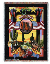 State of Arizona - Dwight D Kirkland - Cotton Woven Blanket Throw - Made in the USA (72x54) Tapestry Throw