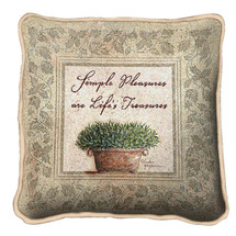 Life's Treasures Textured Hand Finished Elegant Woven Throw Pillow Cover 100% Cotton Made in the USA Size 17x17 Pillow