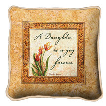 Daughters Forever Textured Hand Finished Elegant Woven Throw Pillow Cover 100% Cotton Made in the USA Size 17x17 Pillow