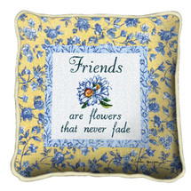 Friends Never Fade Textured Hand Finished Elegant Woven Throw Pillow Cover 100% Cotton Made in the USA Size 17x17 Pillow