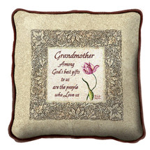 Grandmother Gifts Textured Hand Finished Elegant Woven Throw Pillow Cover 100% Cotton Made in the USA Size 17x17 Pillow