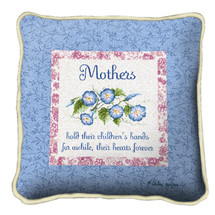 Mothers Forever Textured Hand Finished Elegant Woven Throw Pillow Cover 100% Cotton Made in the USA Size 17x17 Pillow