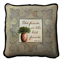 Old Friends Neutral Textured Hand Finished Elegant Woven Throw Pillow Cover 100% Cotton Made in the USA Size 17x17 Pillow