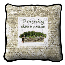 There Is A Season Textured Hand Finished Elegant Woven Throw Pillow Cover 100% Cotton Made in the USA Size 17x17 Pillow