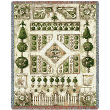 Garden Gate Liz Jardine - Cotton Woven Blanket Throw - Made in the USA (72x54) Tapestry Throw