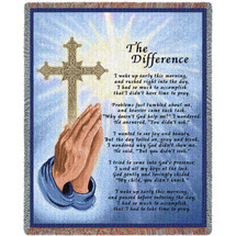 The Difference - Poem - Cotton Woven Blanket Throw - Made in the USA (72x54) Tapestry Throw