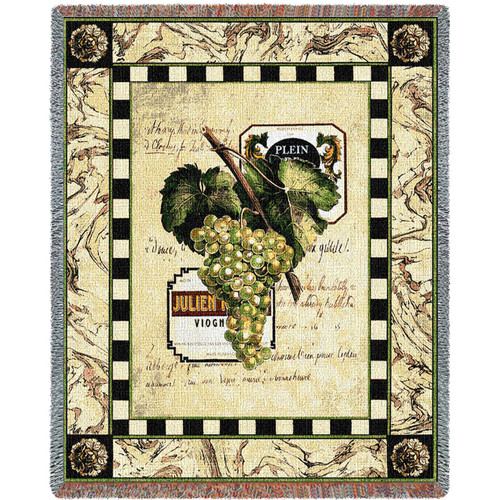 Grapes and Label I Blanket Tapestry Throw