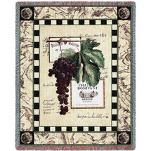 Grapes and Labels IV Blanket Tapestry Throw