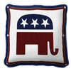 Republican Logo Textured Hand Finished Elegant Woven Throw Pillow Cover 100% Cotton Made in the USA Size 17x17 Pillow