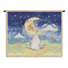 Nighty Night | Woven Tapestry Wall Art Hanging | Celestial Crescent Moon Carrying Baby to Bed | 100% Cotton USA Size 33x26 Wall Tapestry