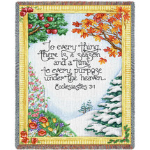 Scriptures To Every Thing There Is A Season - Ecclesiastes 3:1 - Yvonne Symank - Cotton Woven Blanket Throw - Made in the USA (72x54) Tapestry Throw