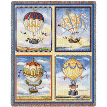 Balloon Collage Blanket Hot Air Balloon Tapestry Throw