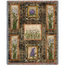 Garden Maze - Cotton Woven Blanket Throw - Made in the USA (72x54) Tapestry Throw
