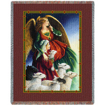 Shepherd Boy and Angel - Lynn Bywaters - Cotton Woven Blanket Throw - Made in the USA (72x54) Tapestry Throw