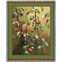 Cherry Chase - Cotton Woven Blanket Throw - Made in the USA (72x54) Tapestry Throw