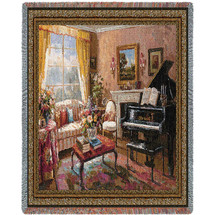 Music Room - Foxwell - Cotton Woven Blanket Throw - Made in the USA (72x54) Tapestry Throw