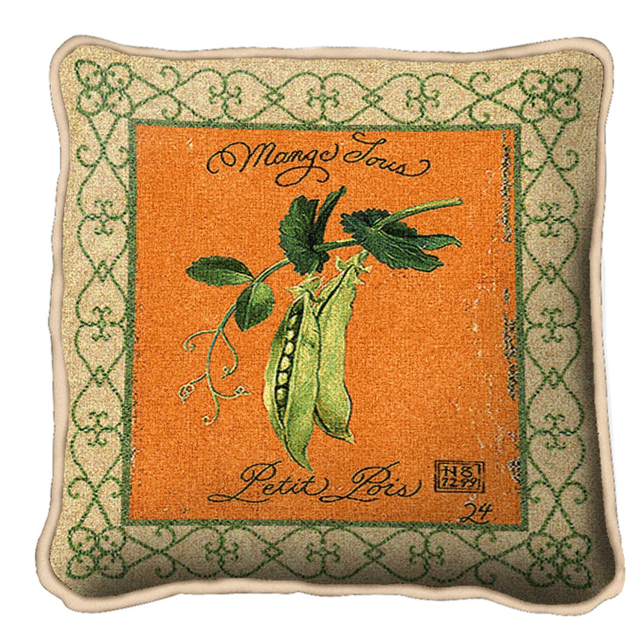 Pea Pod Textured Hand Finished Elegant Woven Throw Pillow Cover 100