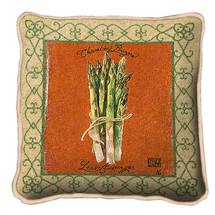 Asparagus Textured Hand Finished Elegant Woven Throw Pillow Cover 100% Cotton Made in the USA Size 17x17 Pillow