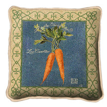 Carrots Textured Hand Finished Elegant Woven Throw Pillow Cover 100% Cotton Made in the USA Size 17x17 Pillow