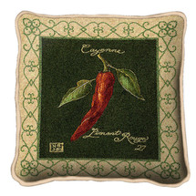 Cayenne Pepper Textured Hand Finished Elegant Woven Throw Pillow Cover 100% Cotton Made in the USA Size 17x17 Pillow